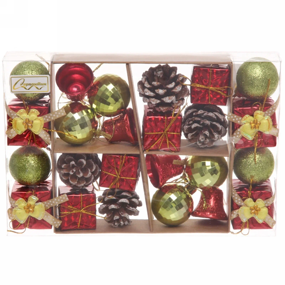 Набор украшений «Весёлое рождество» 24*16 см, 4 см (24 предмета)