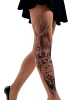 Колготки с принтом в виде волка (Размер: S-M-L) (Цвет: бежевый)