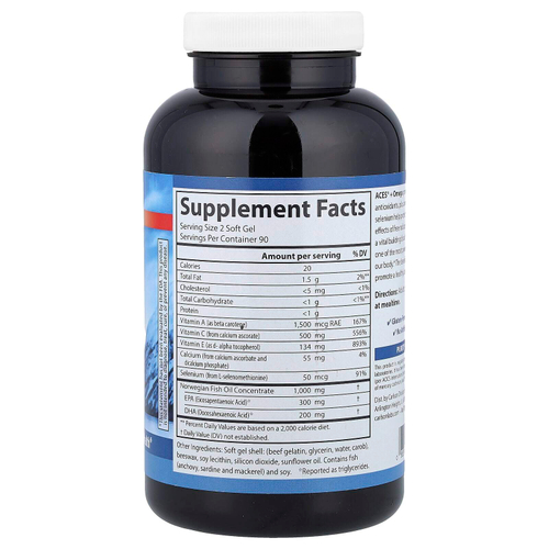 Carlson, ACES® + омега, 180 капсул