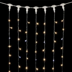 Светодиодный занавес 2*3 м., 600 теплых белых LED ламп, мерцание, прозрачный провод ПВХ, LTC (PCL602BLW-10-2WW)