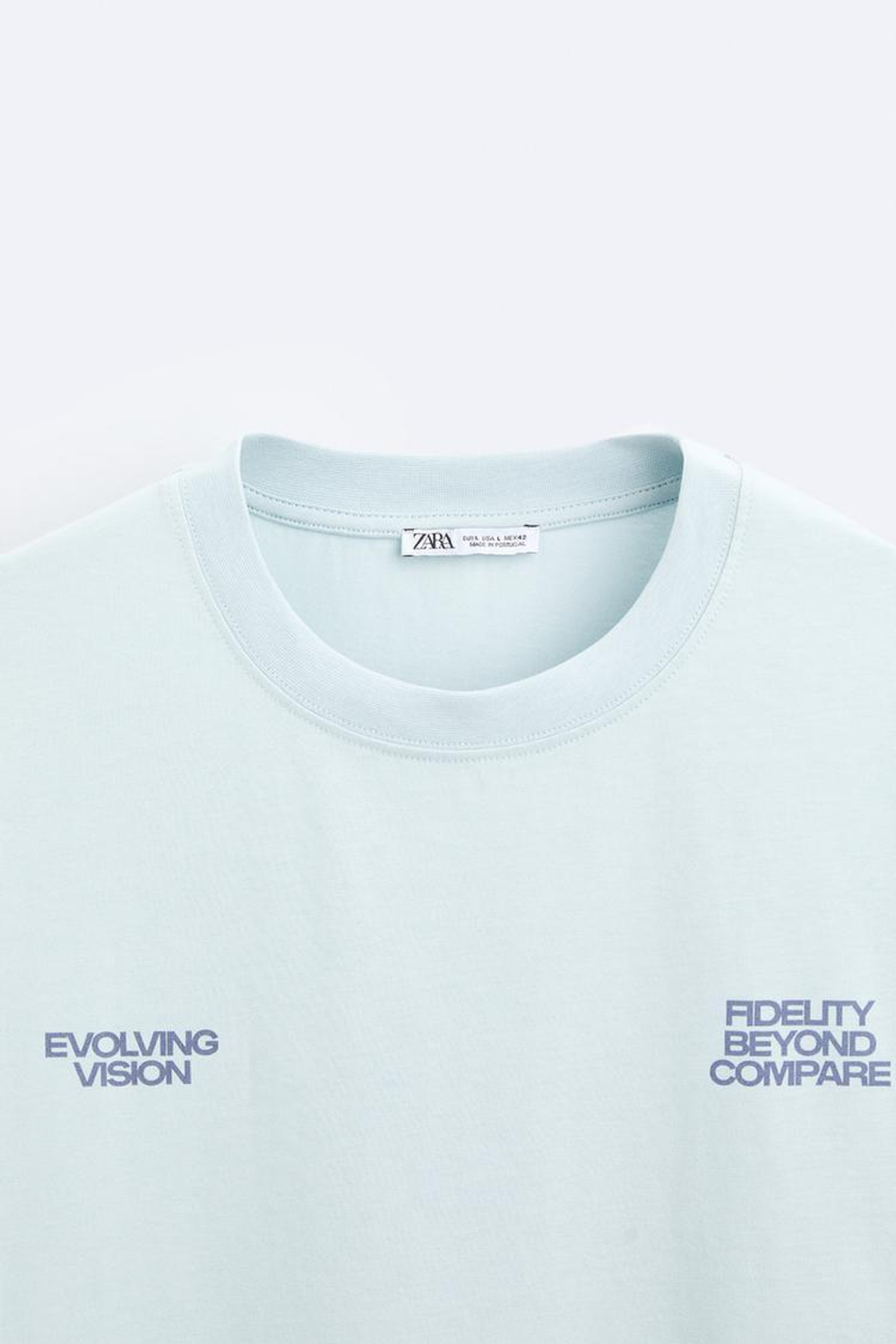 ZARA ФУТБОЛКА СВОБОДНОГО КРОЯ, НЕБЕСНО-ГОЛУБОЙ