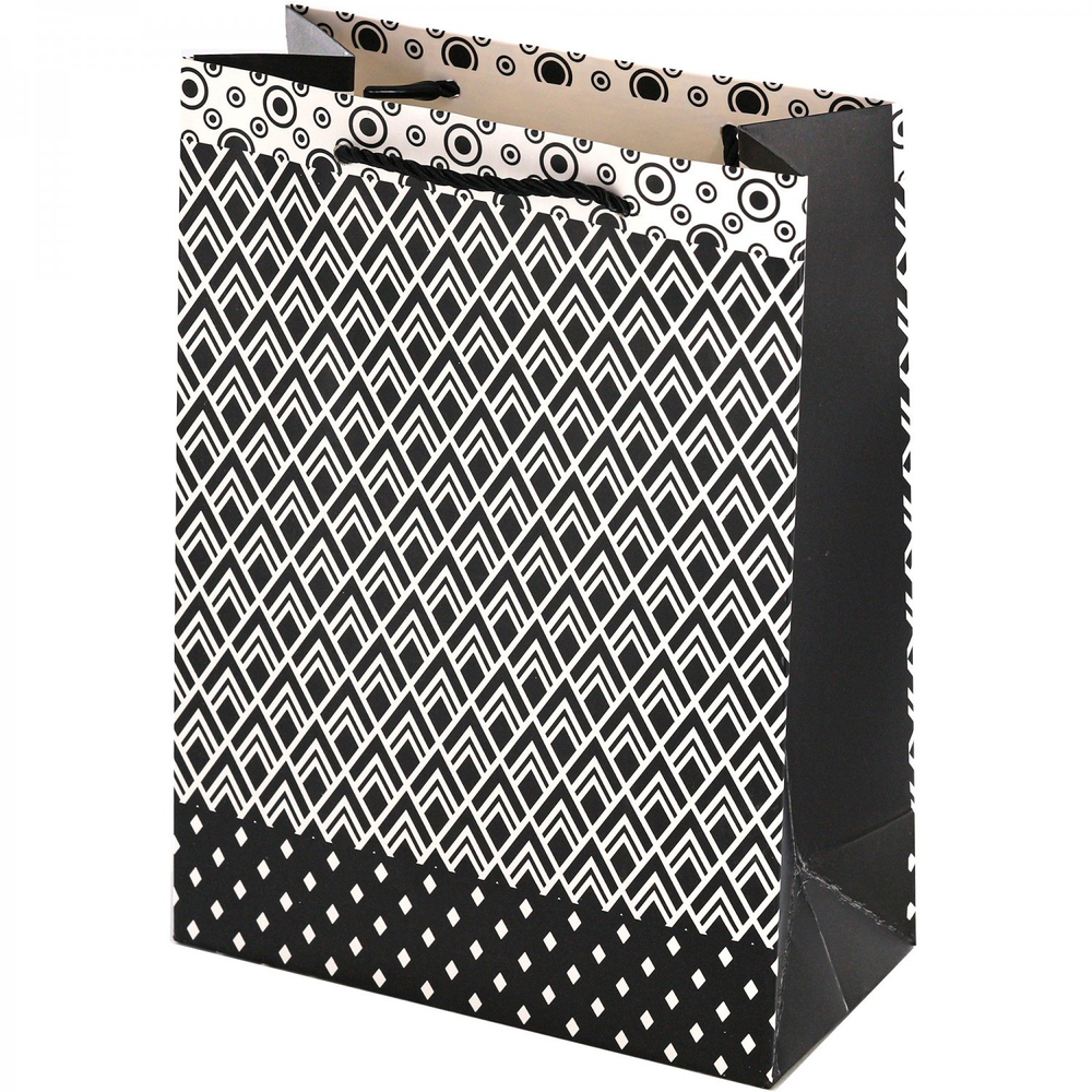 Пакет подарочный бумажный Alingar, (XL) 31х40х12 см, "Ромбы. Квадраты", ламинация, ассорти