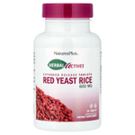 NaturesPlus, Herbal Actives, красный ферментированный рис, 600 мг, 30 вегетарианских таблеток