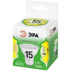 Лампа светодиодная ЭРА GREEN LINE LED MR16-15W-830-GU10 GL 15Вт софит теплый свет GU10 | Лампы cветодиодные Точечные (Софиты) (MR, PAR)