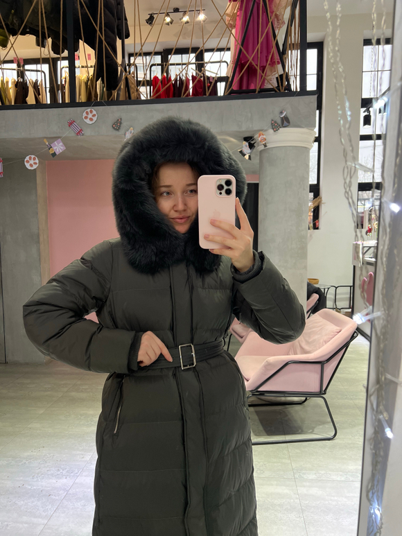 Пуховик Fresh макси графит