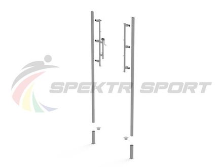 Стойки волейбольные универсальные с механизмом натяжения, в стаканах с крышками