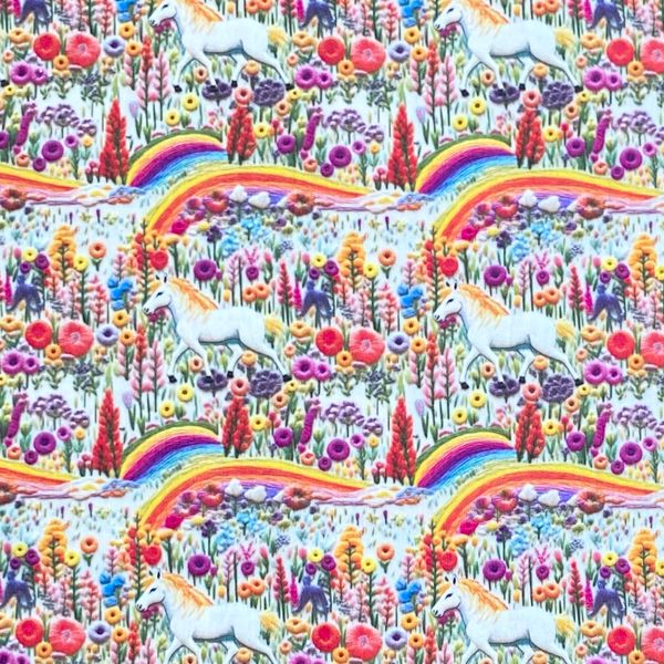 ИМИТАЦИЯ ЦВЕТОЧНОЙ ВЫШИВКИ #4, 100% хлопок Handmade Fabrics 1