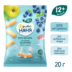 Фрутоняня кукурузные палочки ябл-черник 20 гр