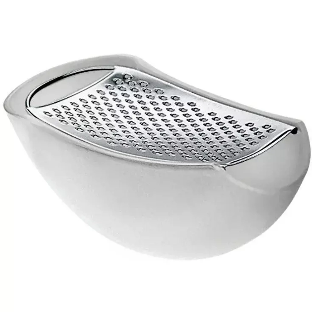 Alessi - Терка для сыра Парменид с белой емкостью / артикул   AARU01 I  / GTIN 8003299958016