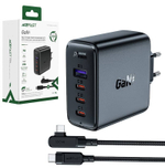 Сетевой адаптер питания ACEFAST A37 1 USB + 3 USB-C + кабель Type C-Type C 2м 100W (черный)