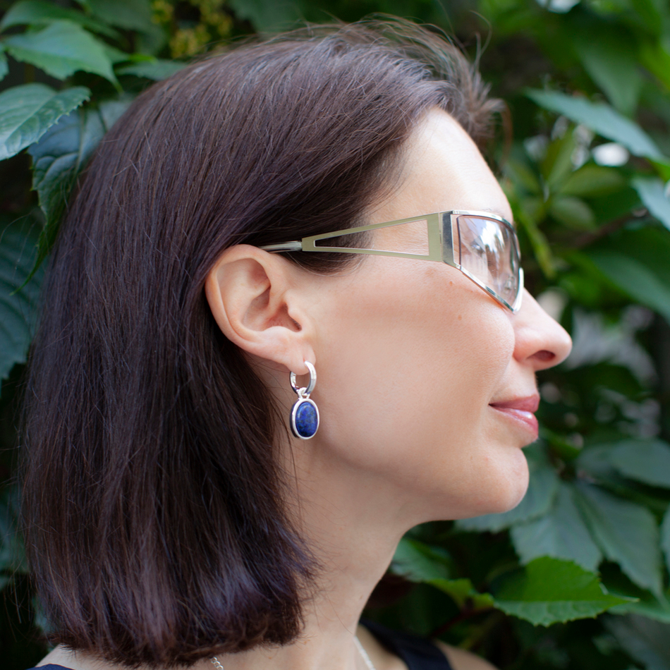 Серьги Fiore Luna NATURAL LAPIS LE1200 BL/S