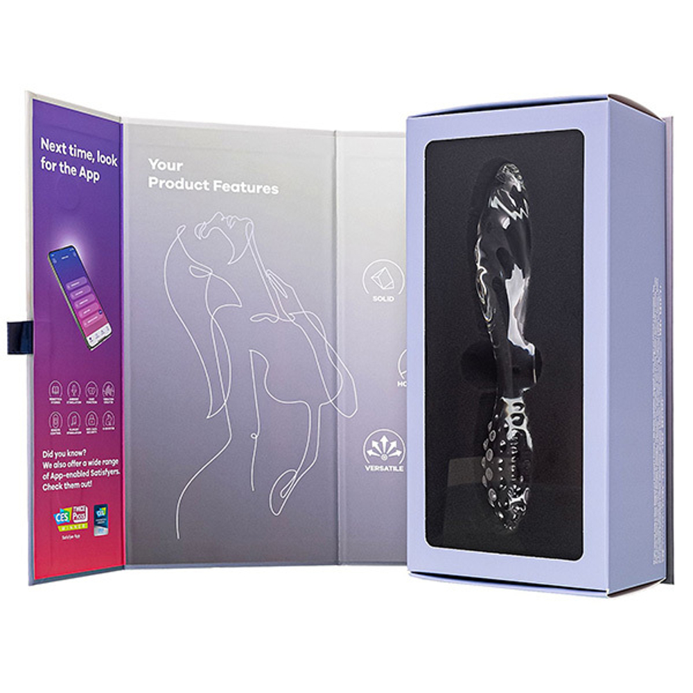 Прозрачный двусторонний стеклянный фаллоимитатор 18,5см Satisfyer Dazzling Crystal 1 4045658