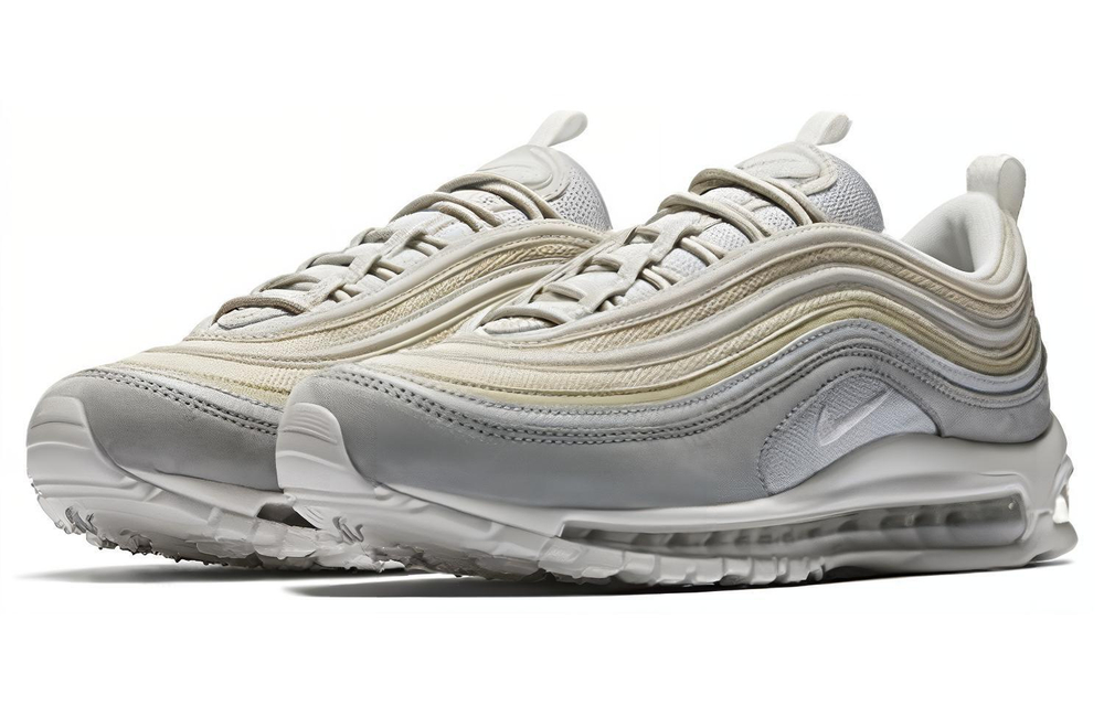 Nike Air Max 97 Premium gray bullet non-slip lightweight low-top running shoes men's white