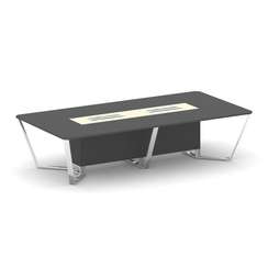 Steel Meet Стол переговорный прямоугольный MMK-PR.B.SP-12 Антрацит/Ваниль Глянец/Нержавеющая Сталь/Х
