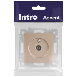 Розетка Intro Accent 6-301-04 TV одиночная, IP20, СУ, шампань