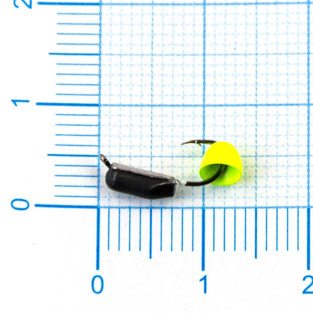 Мормышка Владимирская 600 "Гвоздик с латунным колокольчиком Chartreuse", с коронкой, 2.5мм, 0.6гр (15шт/уп)