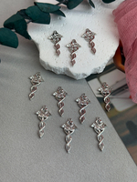 Подвеска "Скипетр Сейлор Мун" с фианитами 31*15 мм, родий