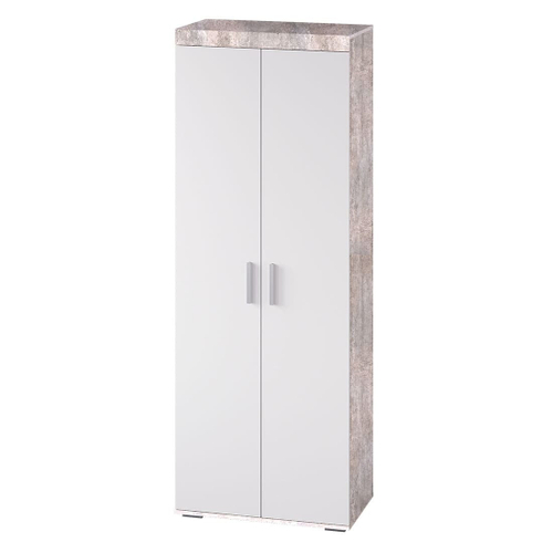 Инстайл ШК-29 шкаф двухстворчатый 802*2176*510 белый/бетон Мебелони  БТС