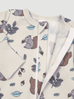 Утеплённый комбинезон с открытой ножкой Mjölk Sleep and Play Белочки, уценка