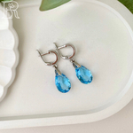 LEFIREL' Серьги серебряные женские "Горное озеро" с кристаллами Swarovski / ювелирные украшения из родированного серебра 925