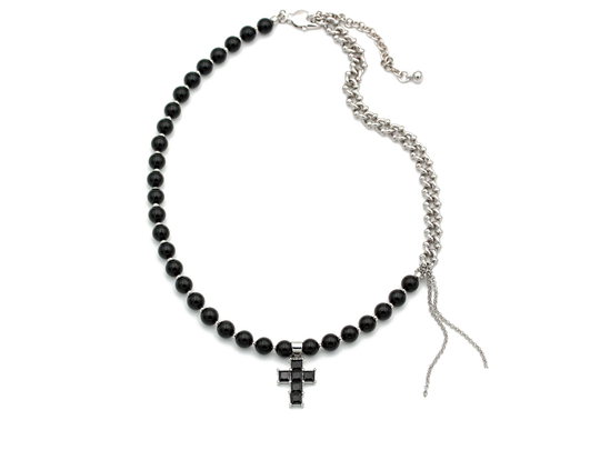 Колье Black cross Agata