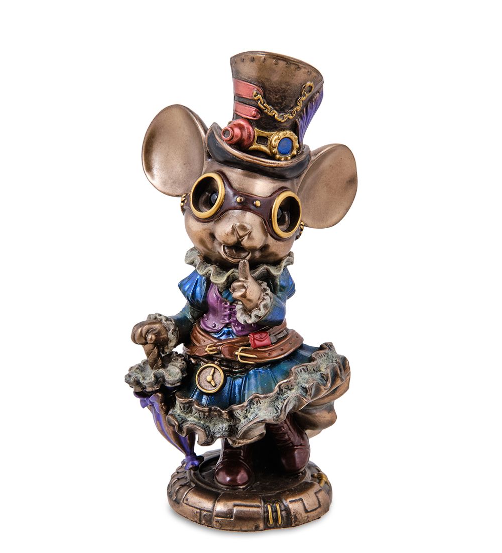 Veronese WS-1239/ 1 Статуэтка в стиле Стимпанк «Леди Мышь с зонтиком»