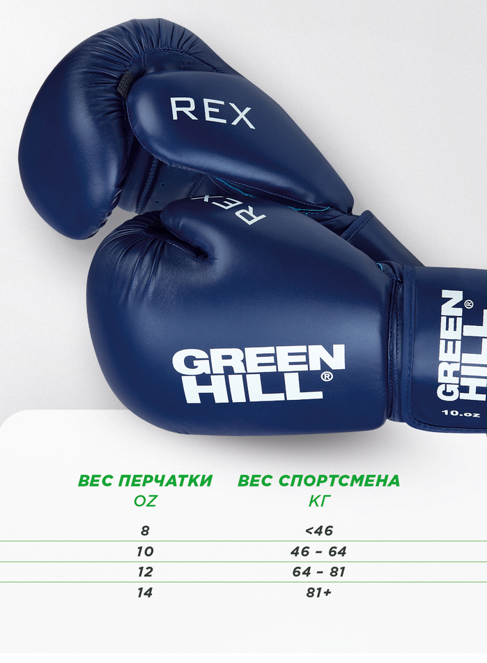 BGR-2272 Боксерские перчатки Green Hill REX синие