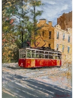 Картина маслом «Вечерний маршрут» Крапивин (без рамы)