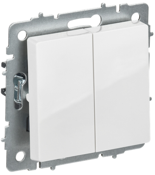 BRITE Выключатель 2-клавишный перекрестный 10А ВС10-2-3-БрБ белый IEK