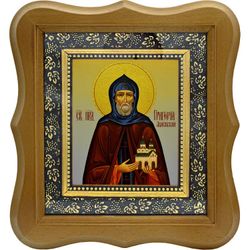 Григорий Авнежский, игумен преподобномученик. Икона на холсте.