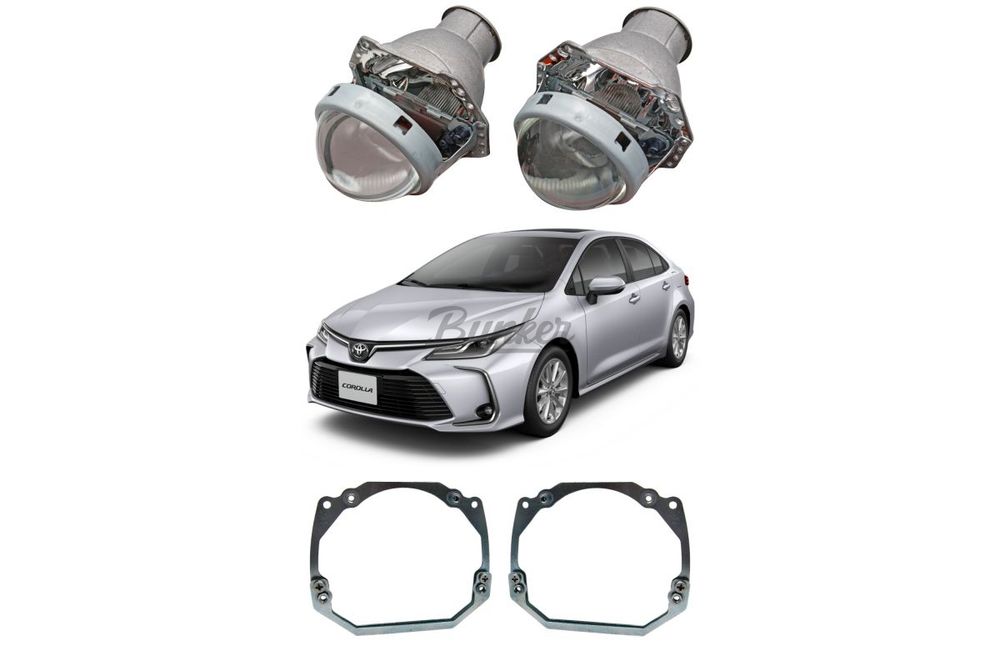 Готовый комплект для замены штатных галогеновых линз Toyota Corolla XII E210 2018-2021