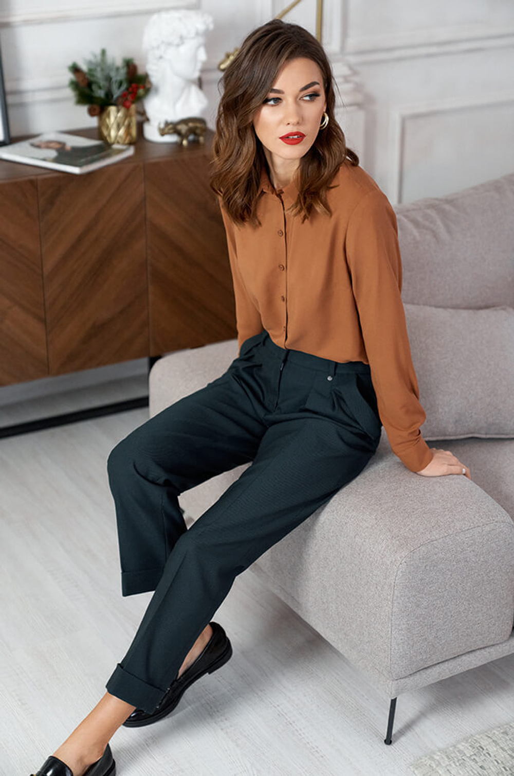 22249 Блузка женская (кэмел)