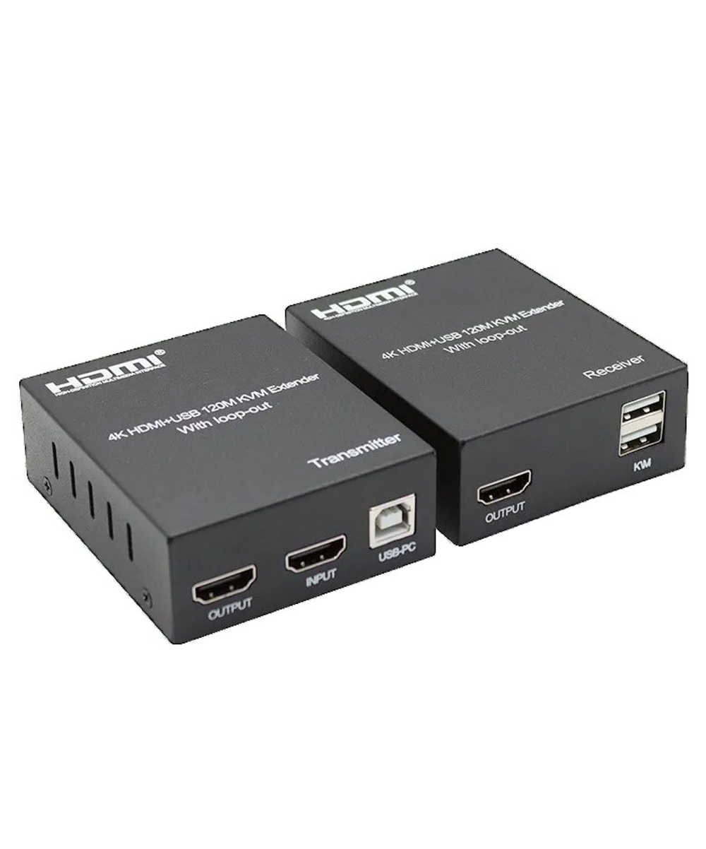 ORIENT VE050, HDMI KVM extender (Tx+Rx), HDMI+USB+Audio удлинитель до 120 м по витой паре Cat5e/6, HDMI 1.4, 4K@30Hz/1080p@60Hz, HDCP (31212)
