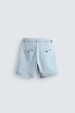 ZARA ДЖИНСОВЫЕ ШОРТЫ-ЧИНОСЫ, ГОЛУБОЙ