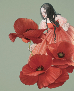 Guardian fairy of a strange garden. Coloring Book