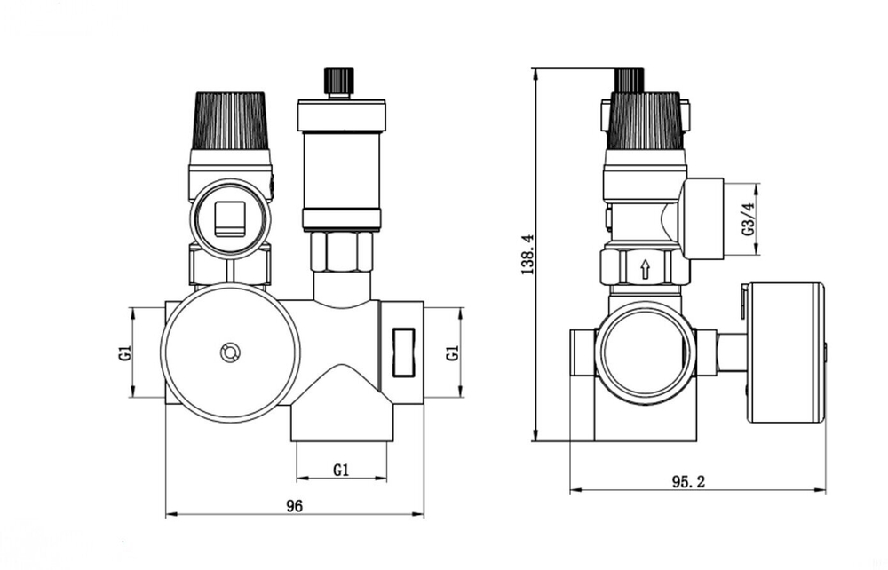 Группа безопасности латунная Valfex арт. VF.460.0.0