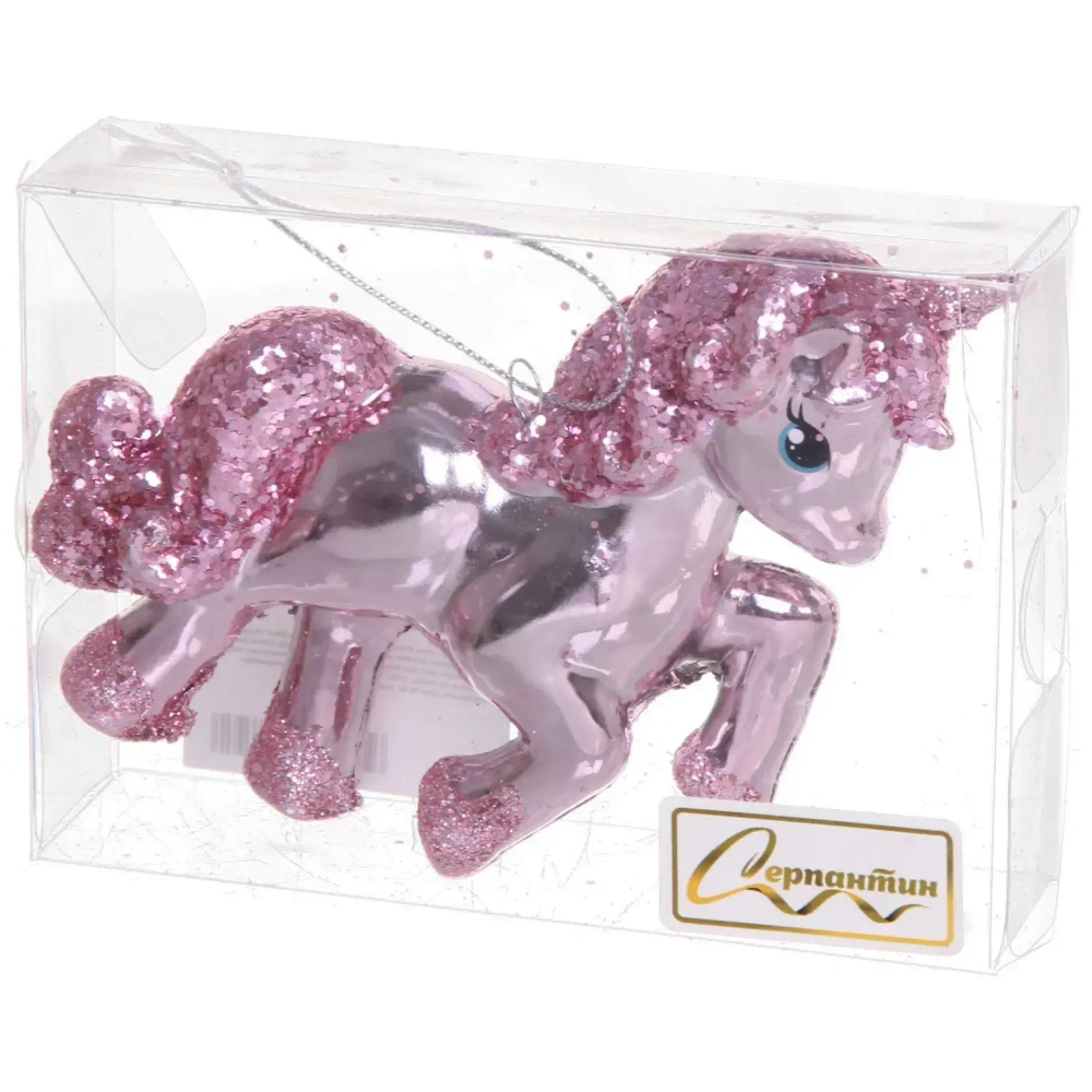 Ёлочная игрушка «Сказочный единорог» 9*3*10 см, розовый