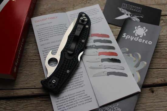 Складной нож Spyderco Endura Wave C10PGYW c клинком из стали VG-10, рукоять FRN