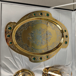 Чайный набор с подстаканниками на 2 персоны "Роскошный малахит"