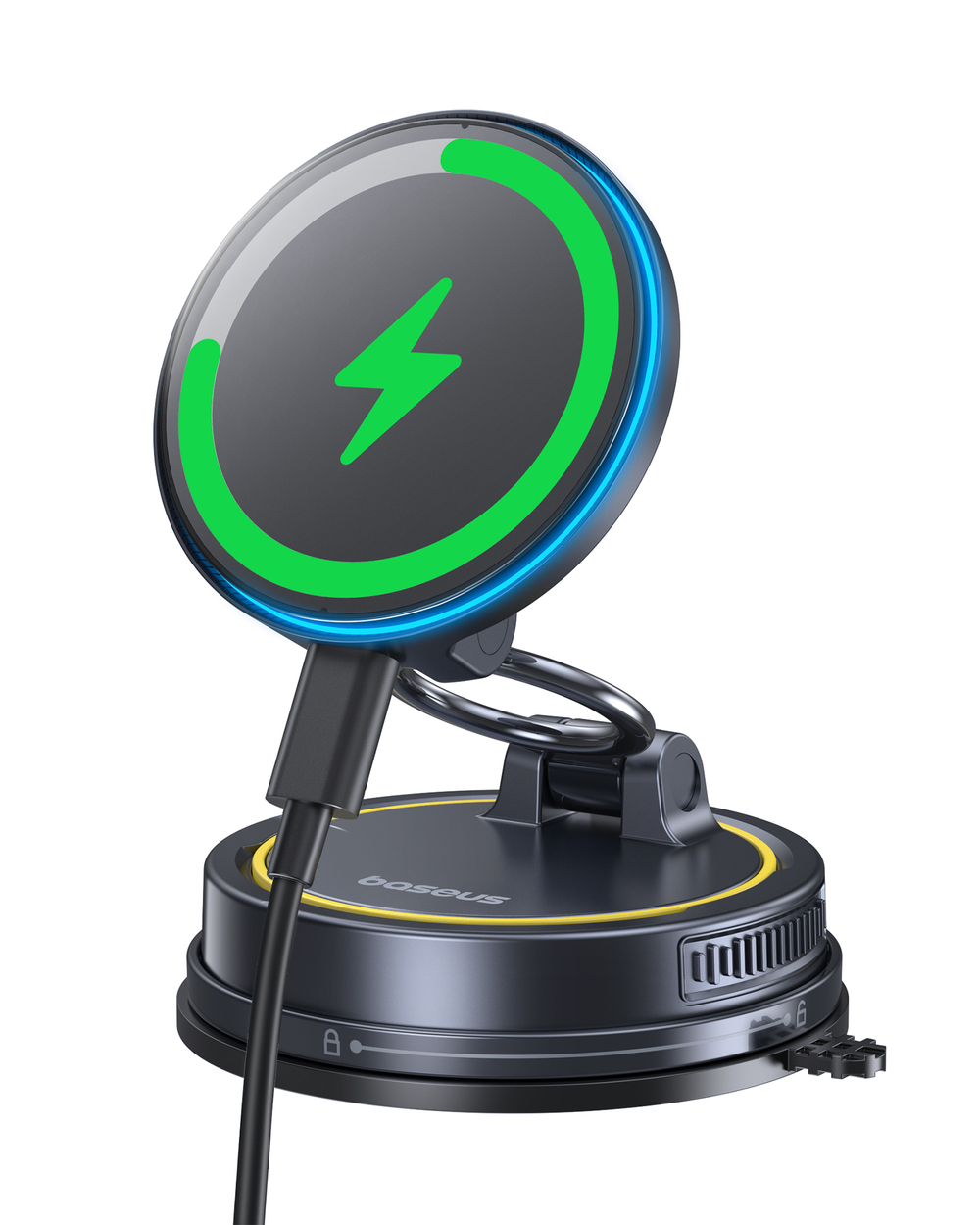 Автомобильный держатель с беспроводной зарядкой Baseus PrimeTrip VC2 Flex Pro Magnetic Wireless Mount Suction Cup Version 15W (MagSafe)