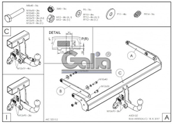 Фаркоп оцинкованный Galia A050C для Audi Q5 2017-(паспорт и сертификат в комплекте)(без электрики)