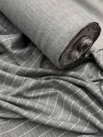 Трикотаж шерсть с хлопком Eleventy серый в белую полоску