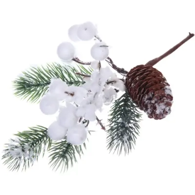 Ветка хвойная «Волшебная зима» 24 см