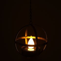 Светильник уличный ЭРА ERASFM-02 садовый на солнечной батарее Лофт подвесной на цепи металл 28 см