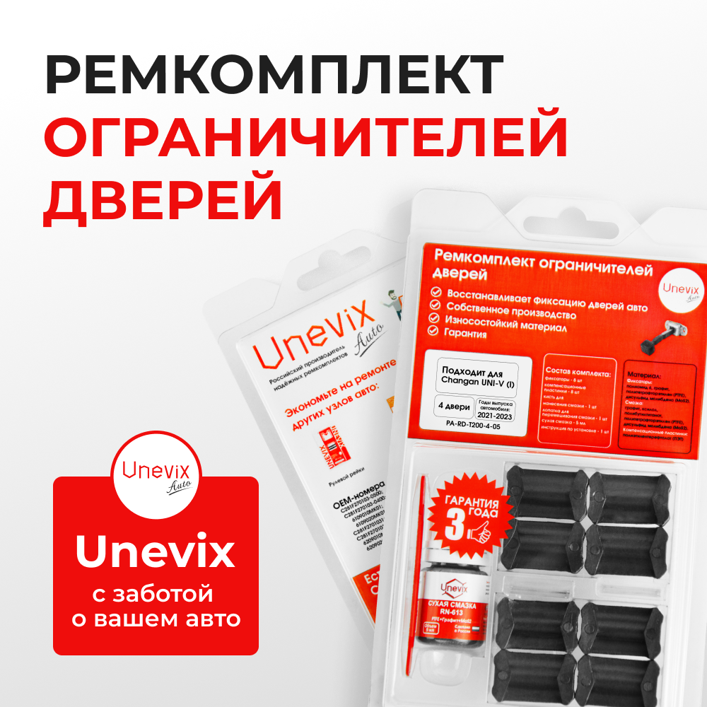 Ремкомплект ограничителей дверей Changan UNI-V (I) (4 двери, тип 200) 2021-2023