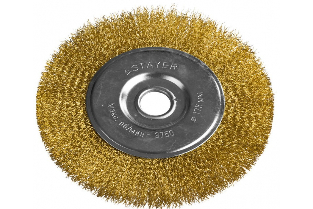 Щетка дисковая PROFESSIONAL (175х22 мм; витая стальная проволока 0.3 мм) для УШМ STAYER 35122-175