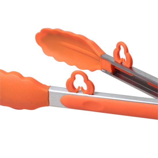 Щипцы силиконовые 23 см. Kamille КМ 7511 с ручками из нержавеющей стали