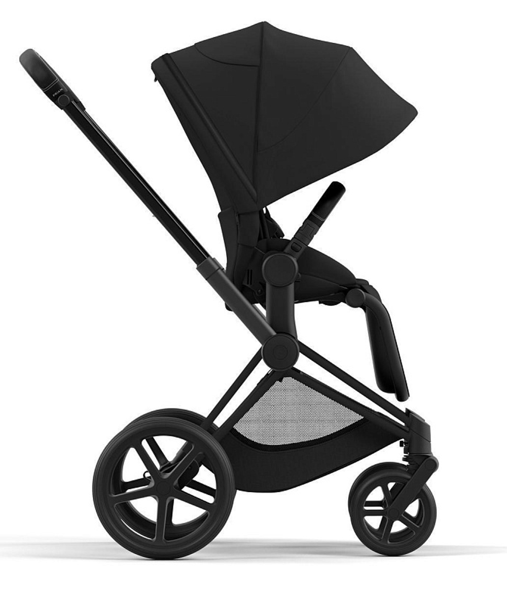 Коляска 3 в 1 Cybex Priam IV Matt Black complete и автокресло Aton B2 i-Size Steel Grey Sepia Black