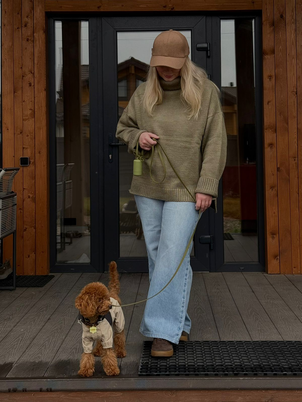 Поводок для мальтпу , мелких собак , 10 мм , 3 м , хаки