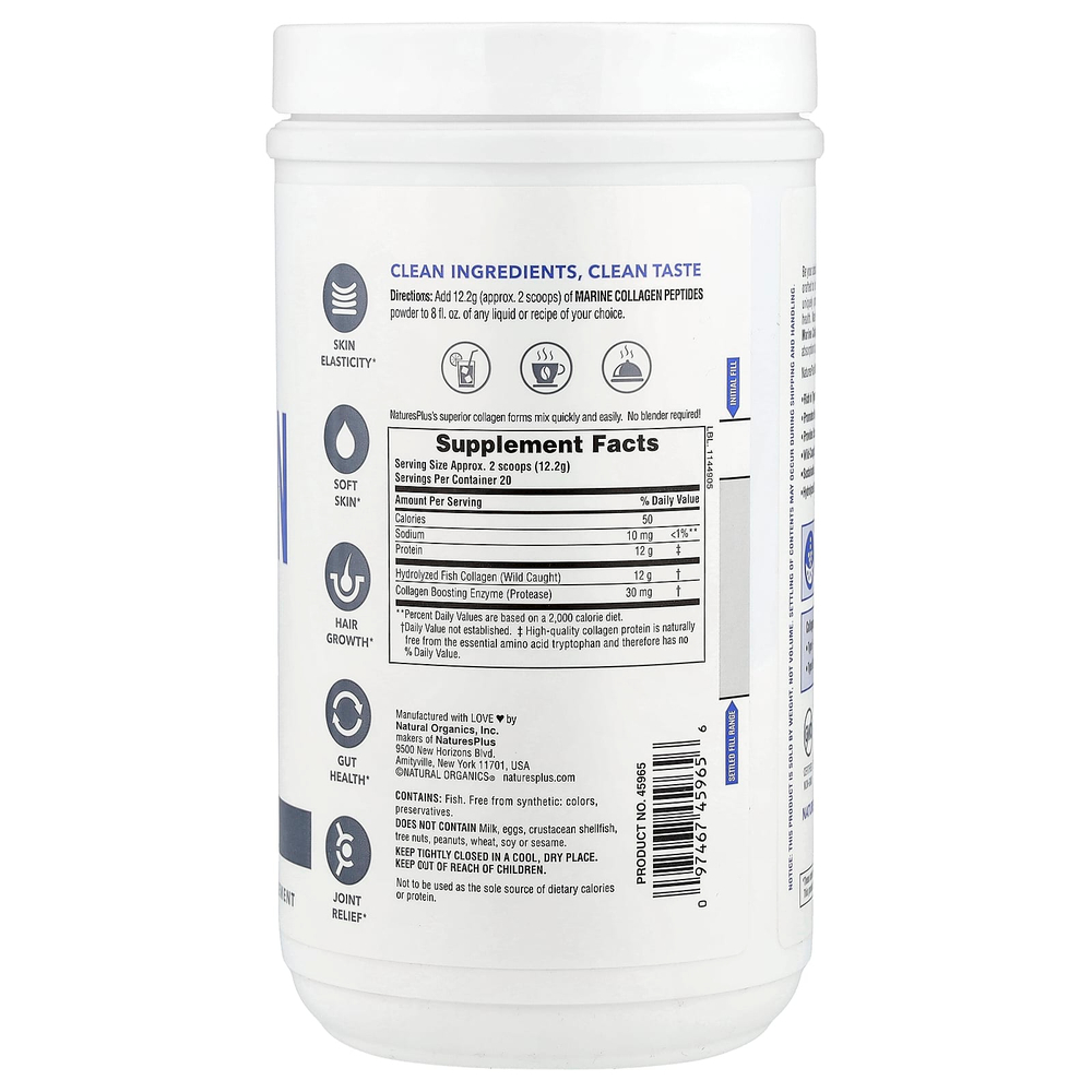 NaturesPlus, пептиды морского коллагена, 244 г (0,54 фунта)